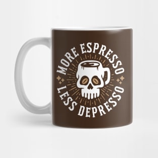 More Espresso Less Depresso Skull Coffee Mug Mug